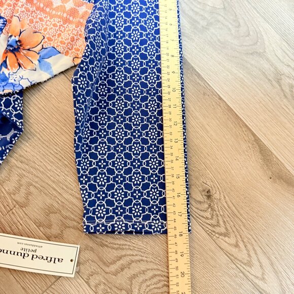 Alfred Dunner Womens Top Size PXL Fresh Start Chevron Floral Split Neck Summer - Picture 10 of 13